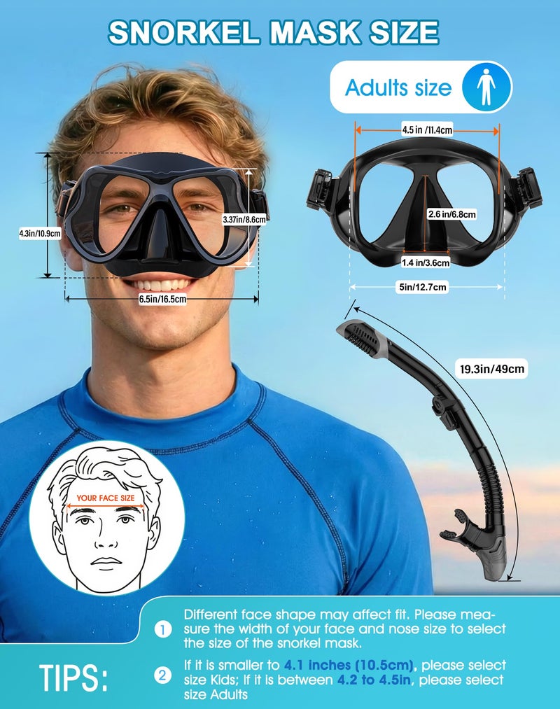 Greatever Dry Snorkel Set,Panoramic Wide View,Anti-Fog Scuba Diving Mask,Professional Snorkeling Gear for Adults - Image 5